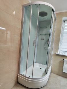 Душевая кабина Frank F412/1R White правосторонняя средний поддон прозрачное стекло 