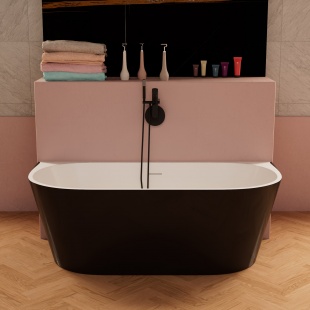 Пристенная ванна Frank F6163 White/Black