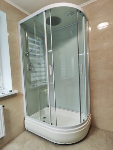 Душевая кабина Frank F412/1L White левосторонняя средний поддон прозрачное стекло