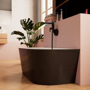 Пристенная ванна Frank F6163 White/Black