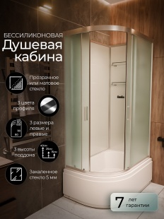 Душевая кабина Frank F412/2R Brilliant правосторонняя высокий поддон прозрачное стекло