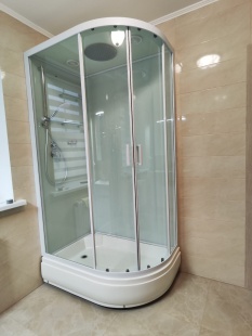 Душевая кабина Frank F412/1L White левосторонняя средний поддон прозрачное стекло